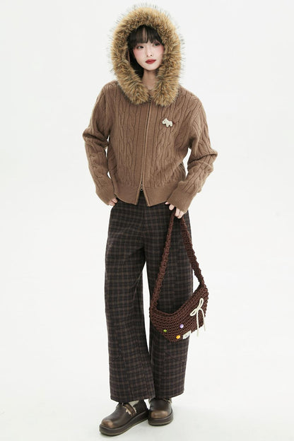 コーヒーファーカラーカーディガン