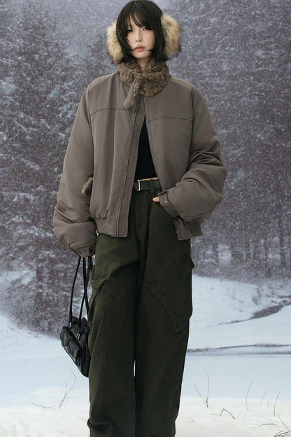 ミニマリストプラッシュコットンジャケット