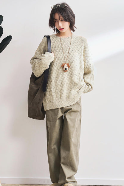 Lazy Style Twill Knit Sweater