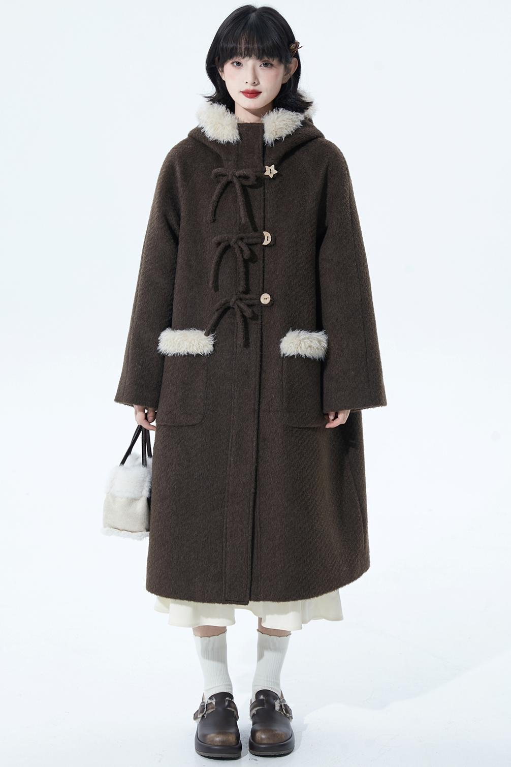 ソフトブラウンフーディコート