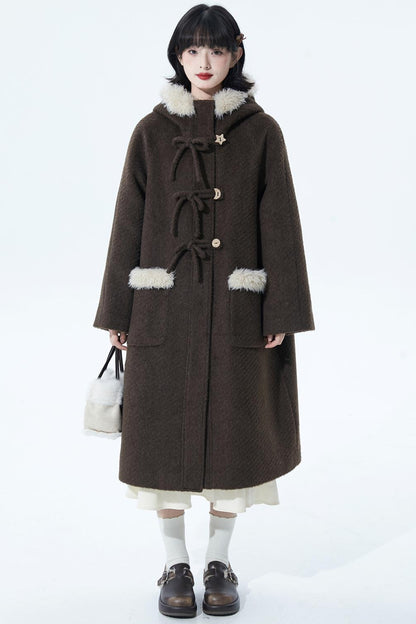 ソフトブラウンフーディコート