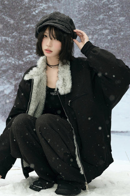 Fox Fur Collar Cotton Jacket