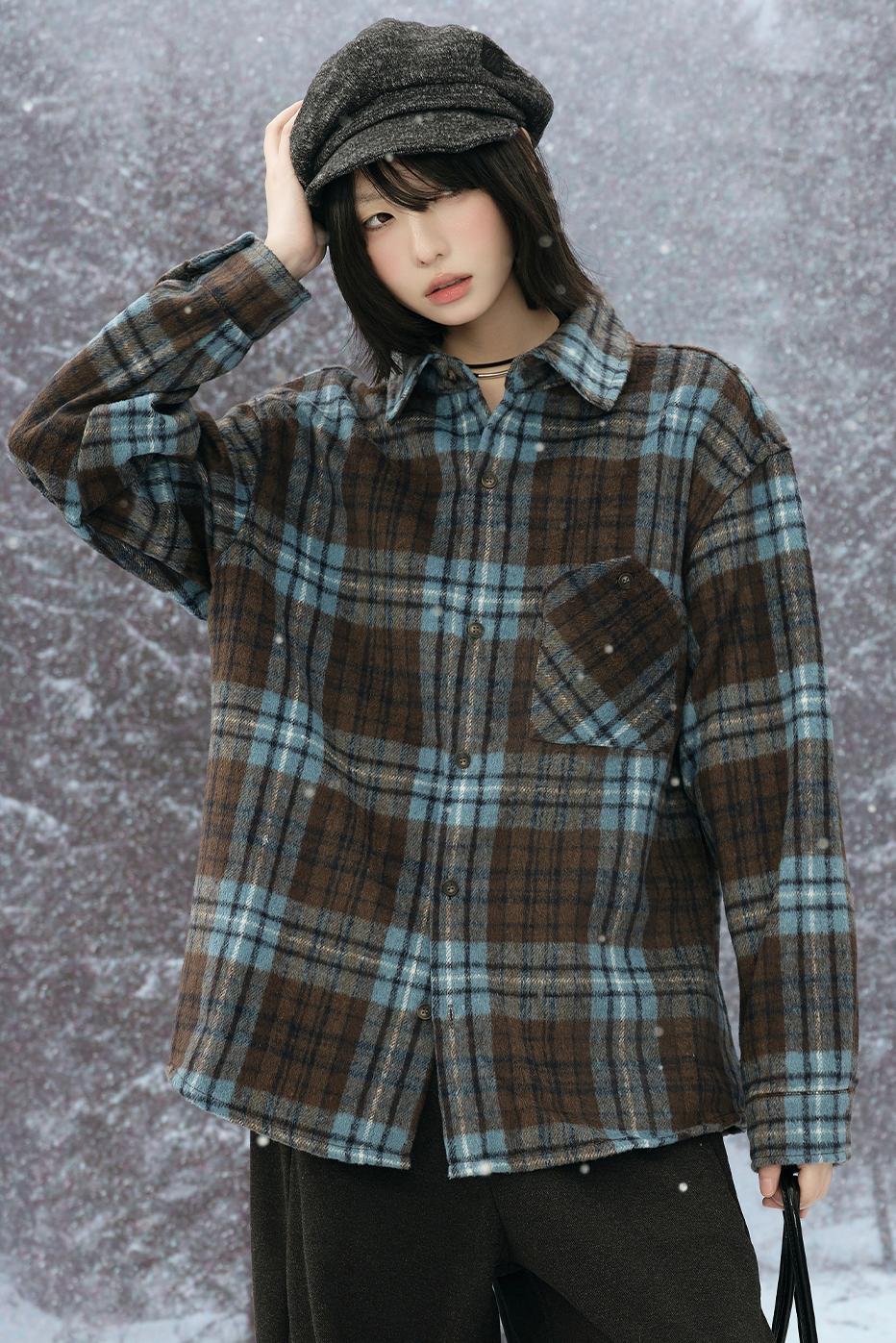 プレイドロングスリーブシャツ