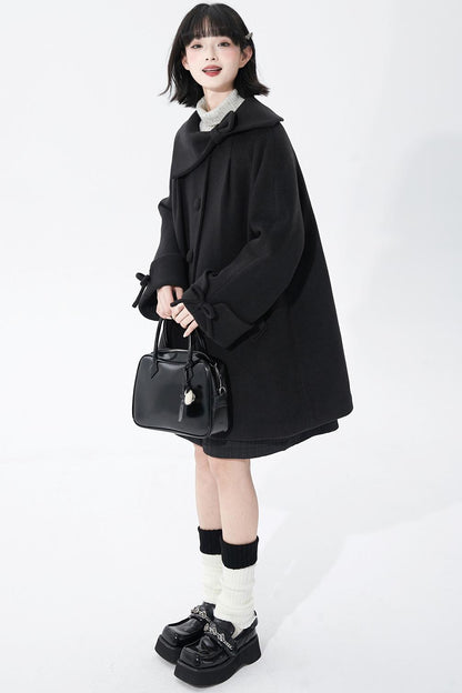 インクダイアシンメトリーウールコート