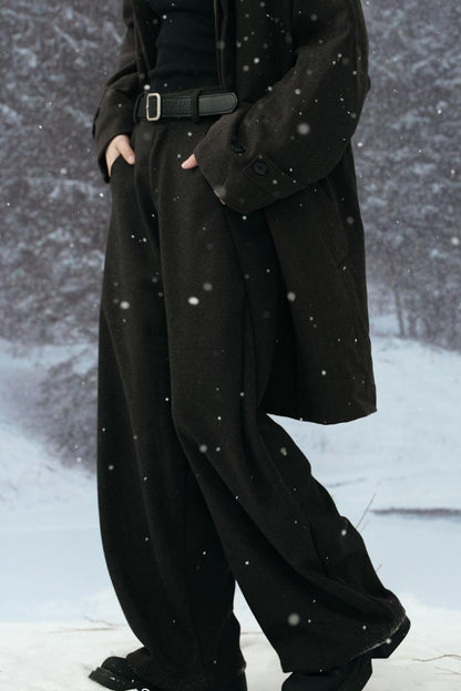 Solid color straight pants