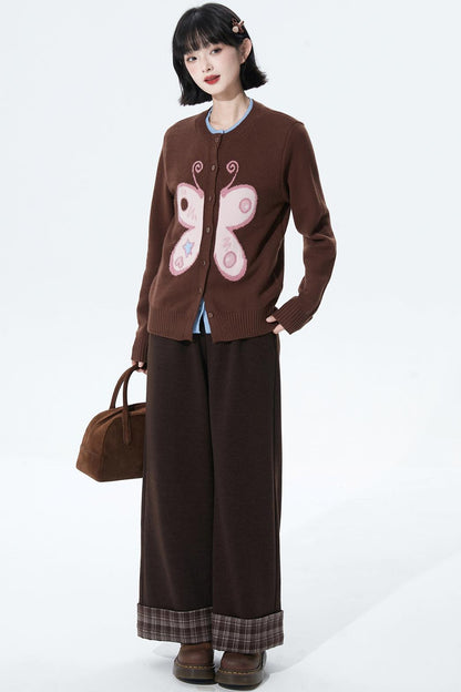Butterfly Jacquard Knit Cardigan