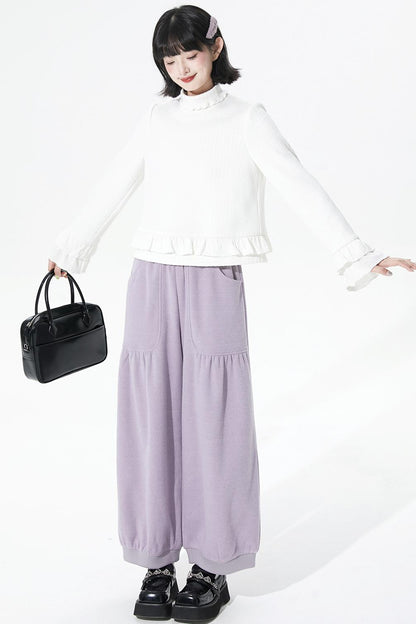 ホワイトストライプジャカードセーター