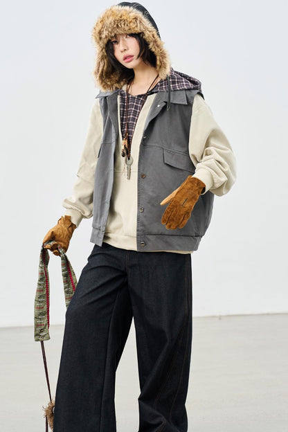 Stand collar padded vest