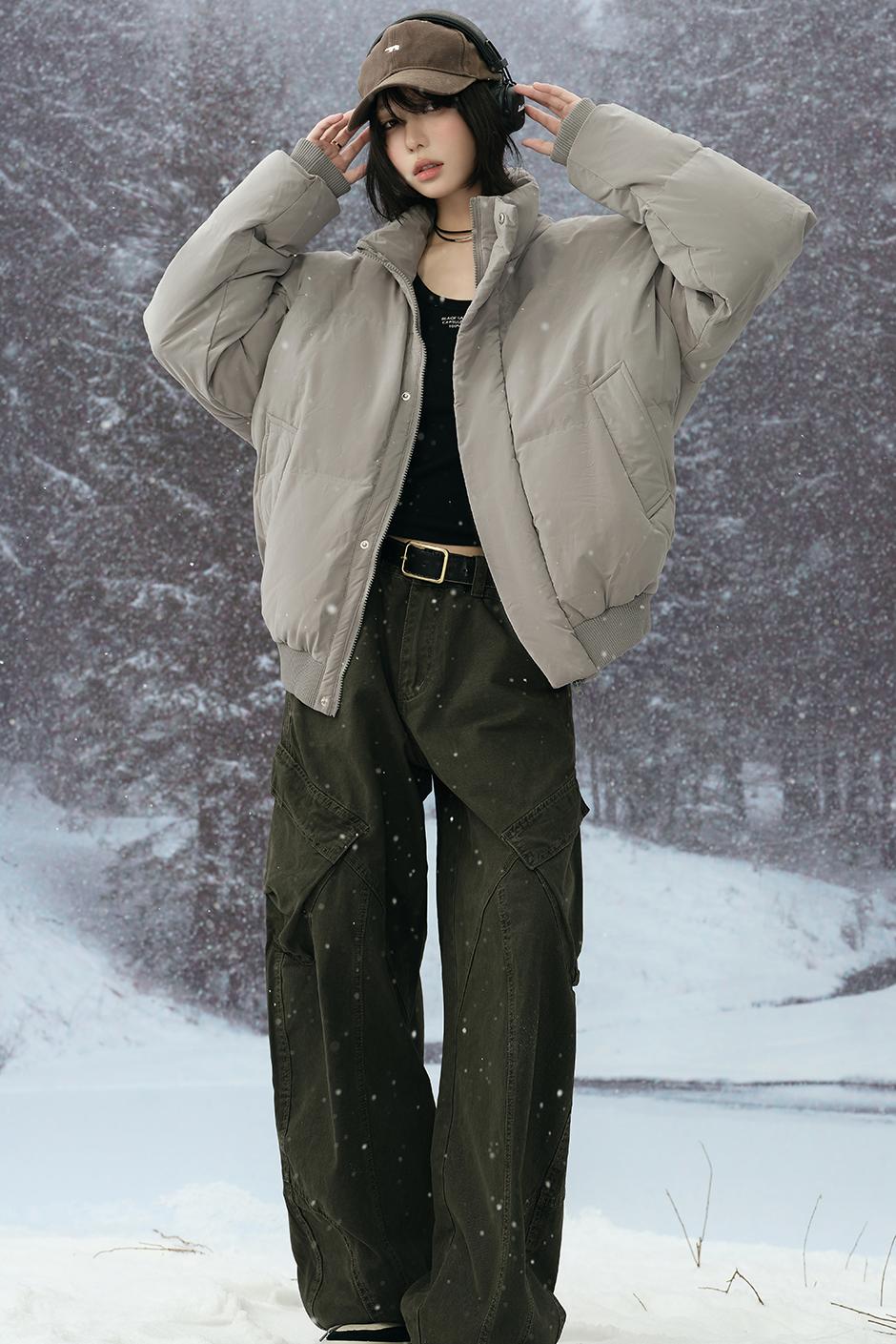 Stand collar padded jacket