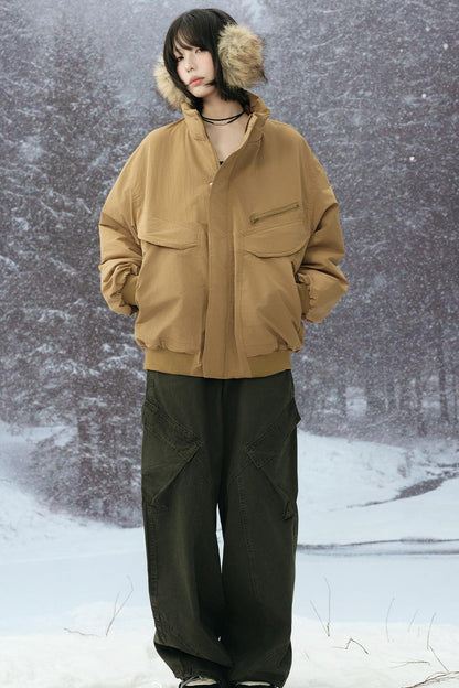 Cotton Padded Stand Collar Jacket