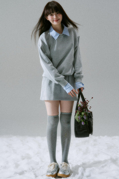 Loose Sweatshirt + Skirt