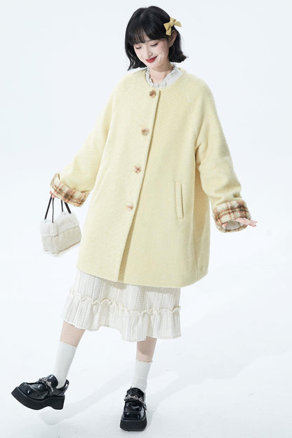 デタッチャブルプラッシュウールコート