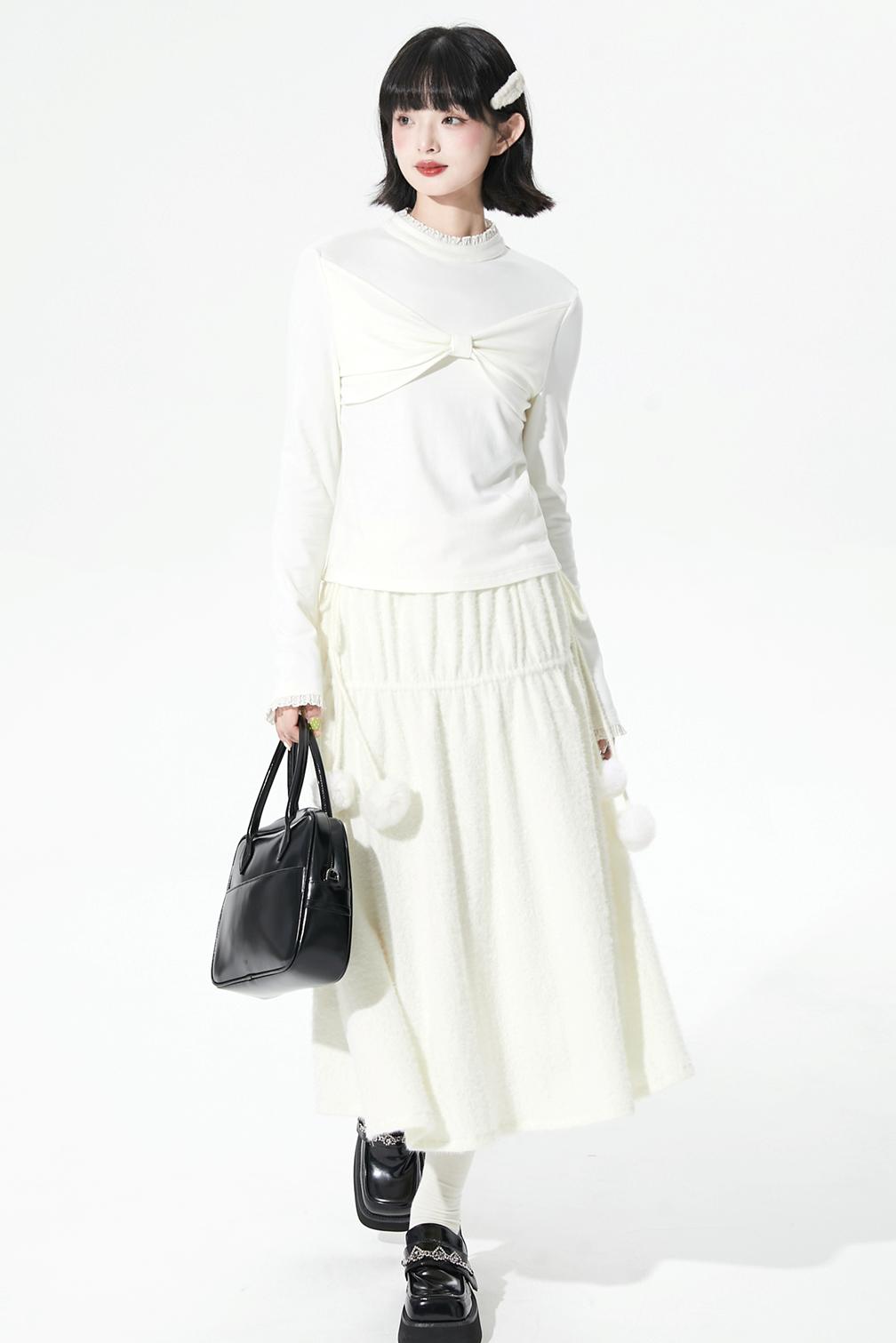 ソフトリブドニットフレアスカート