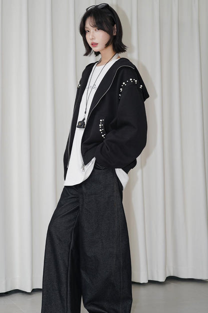 Hooded Ear Loose Fit Jacket