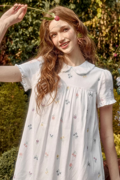 レトロフラワードレス+トップス+パンツ+カーテン+スカーフ