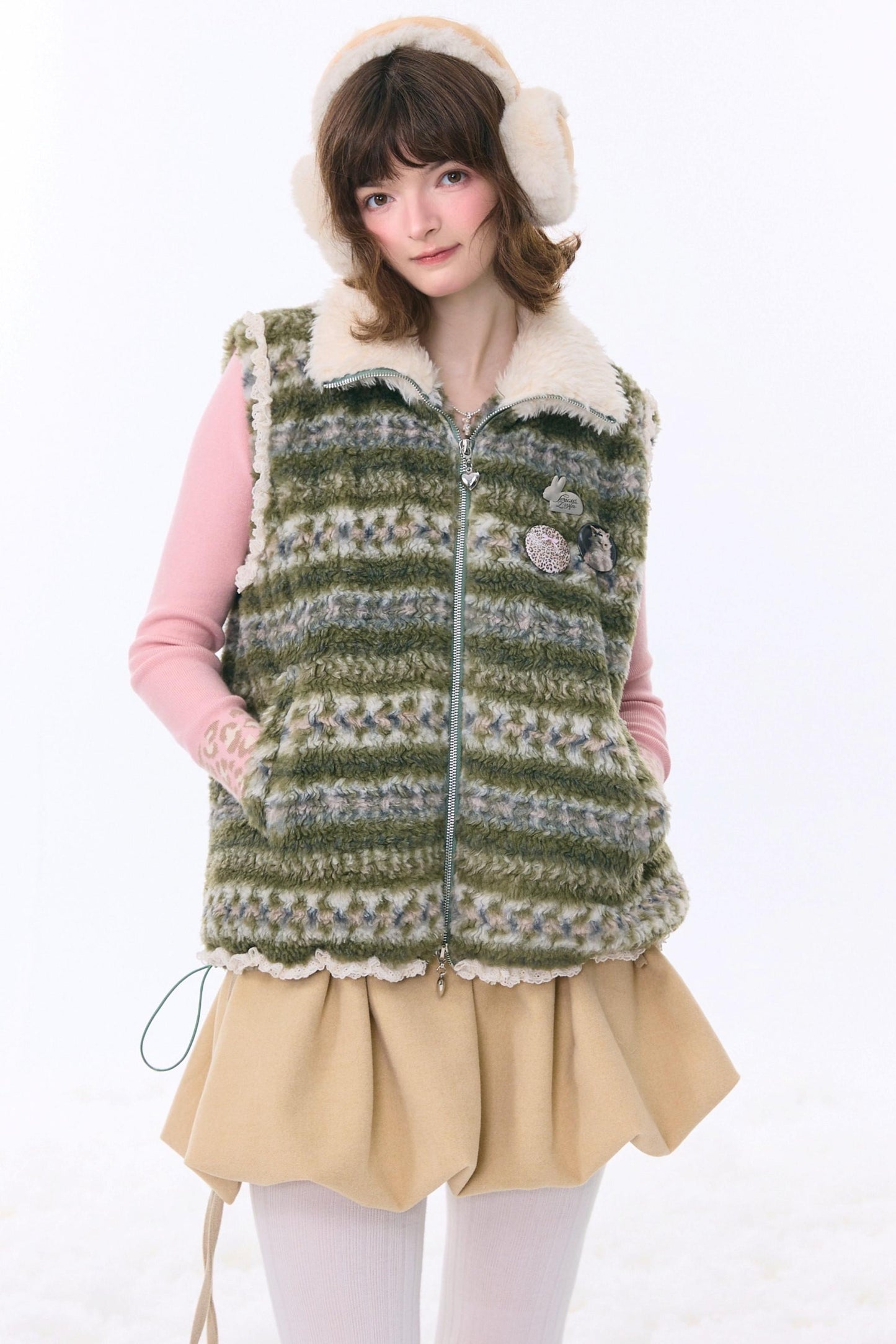 Retro Fair Isle Fleece Vest