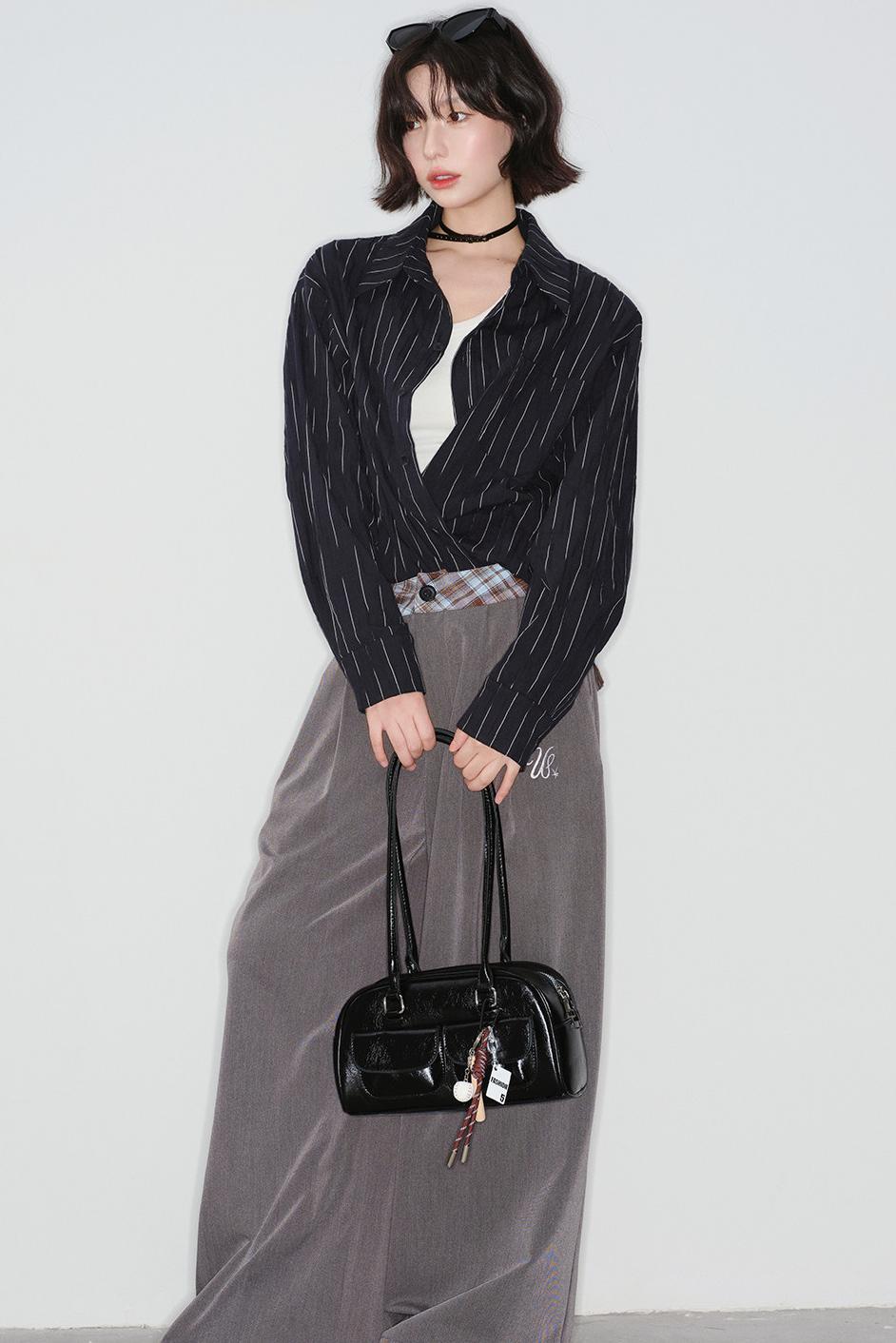 Gravity striped cotton blouse