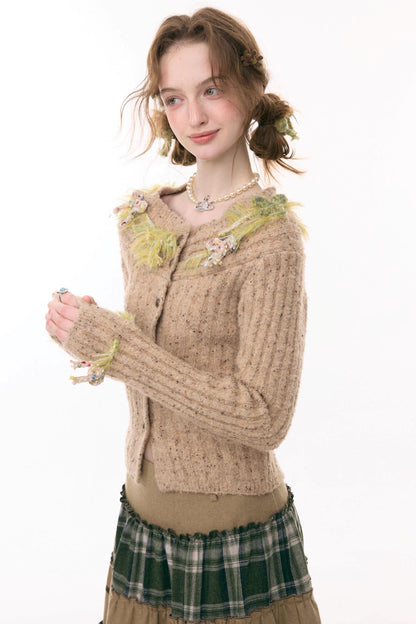 Mist Harbor Off-Shoulder Cardigan