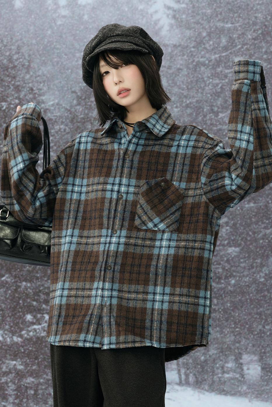 プレイドロングスリーブシャツ