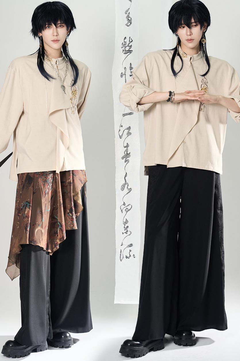 Lagenlook-Set mit weiter Hose im China-Stil