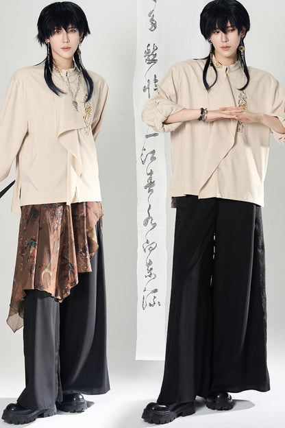 Lagenlook-Set mit weiter Hose im China-Stil