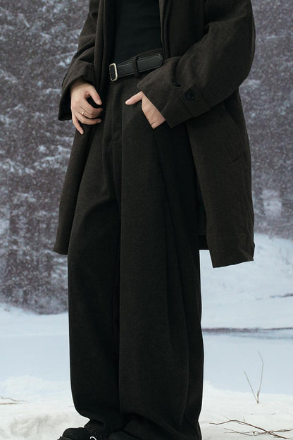 Solid color straight pants