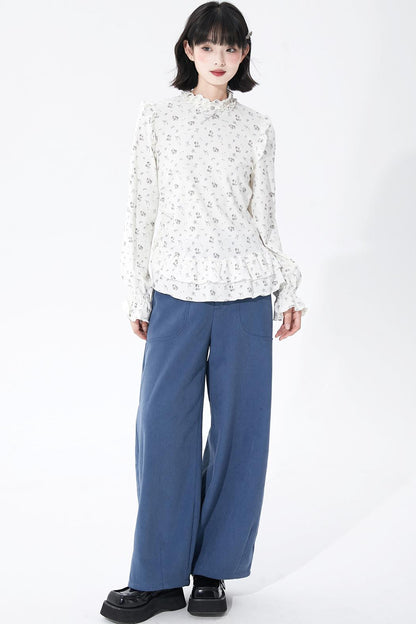 ホワイトパピーモチーフニットトップ