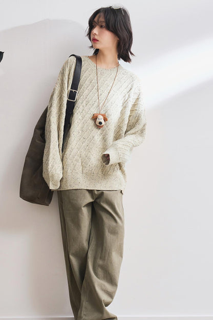 Lazy Style Twill Knit Sweater