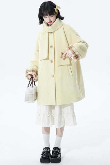 デタッチャブルプラッシュウールコート