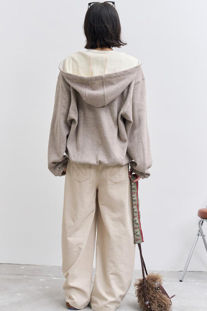 Solid Color Hooded Jacket Setup