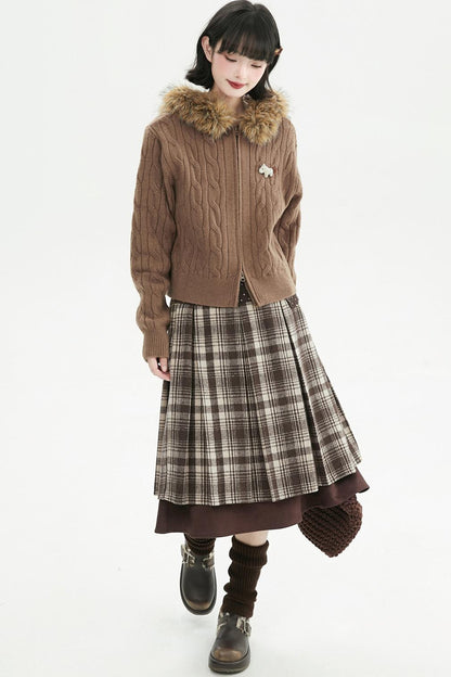 コーヒーファーカラーカーディガン