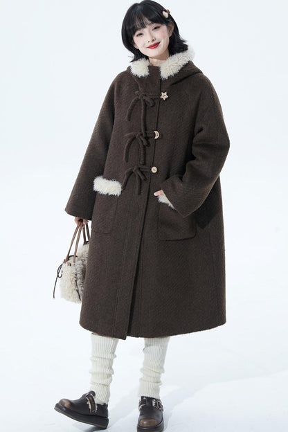 ソフトブラウンフーディコート