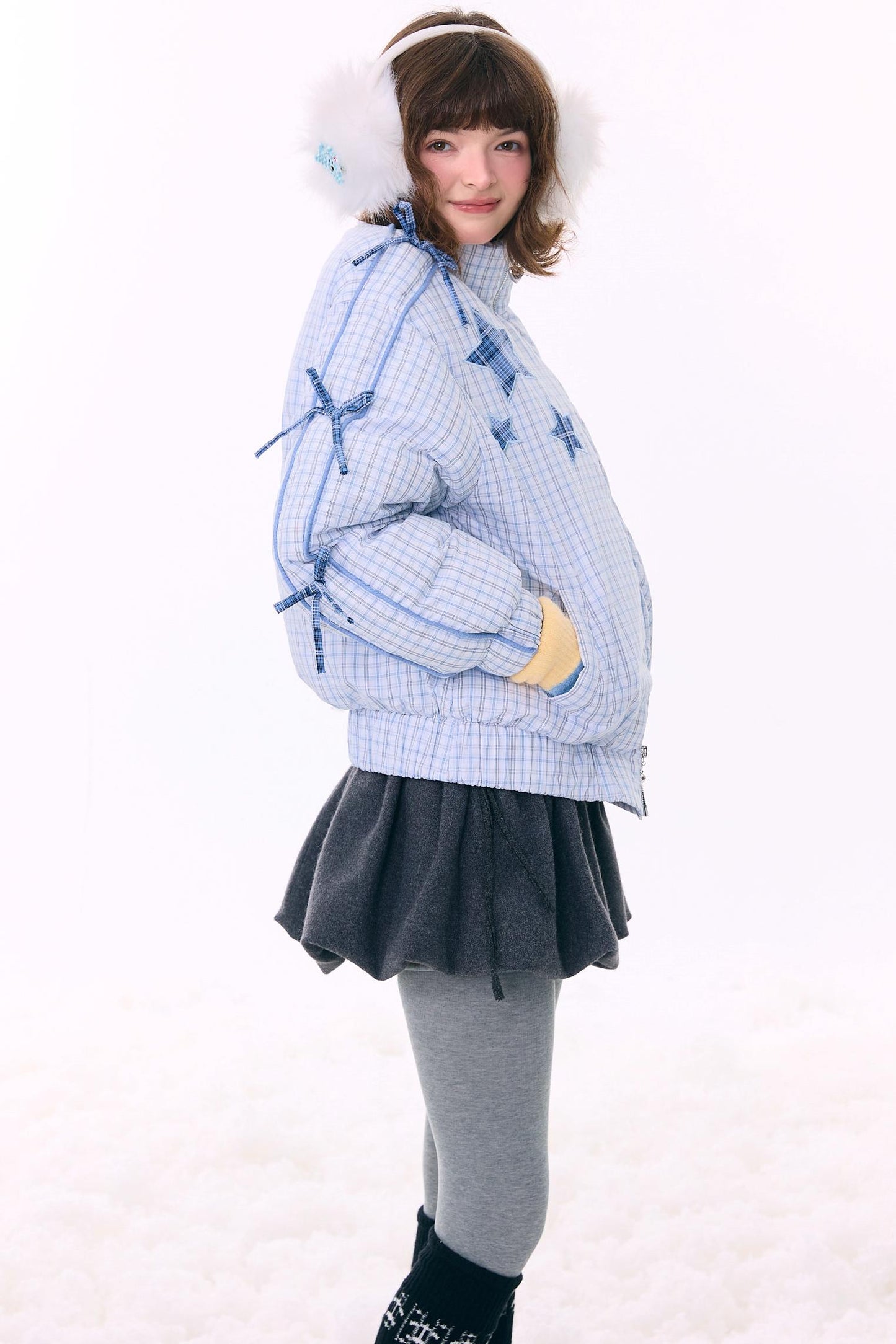 Check Star Down Jacket