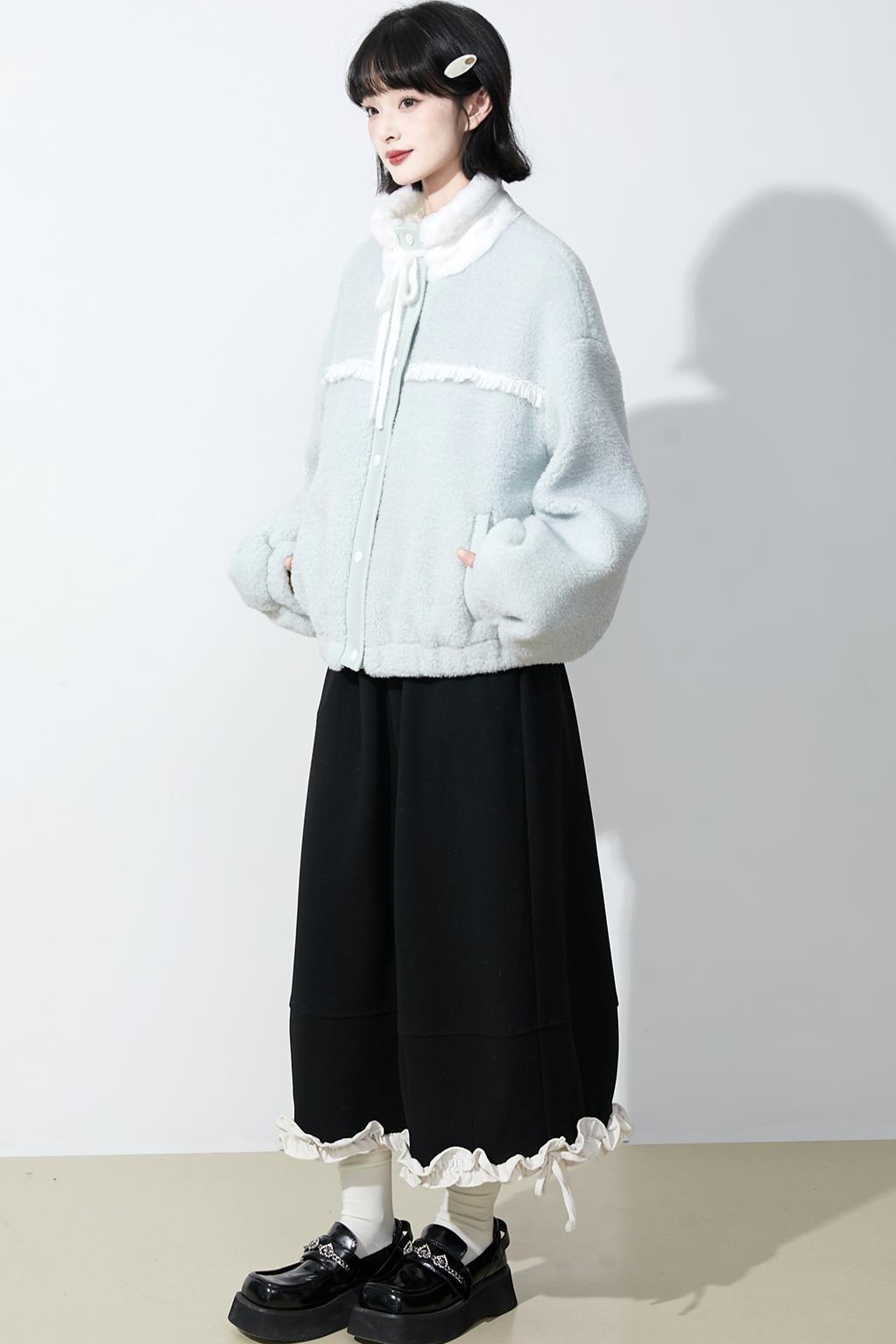 Soft mist blue longline coat