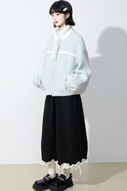 Soft mist blue longline coat