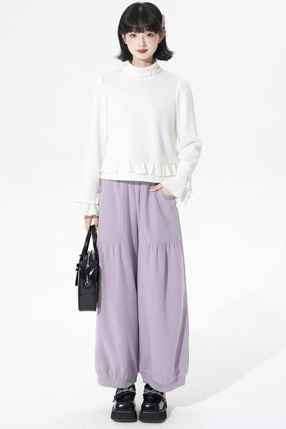 ホワイトストライプジャカードセーター