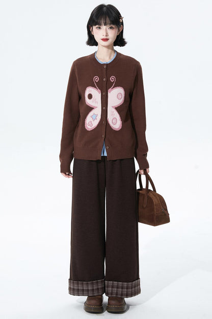 Butterfly Jacquard Knit Cardigan