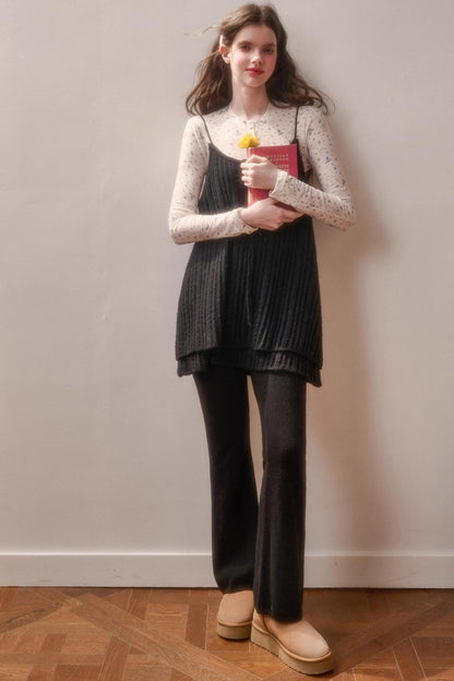 レトロスイートトップス+スリムパンツ