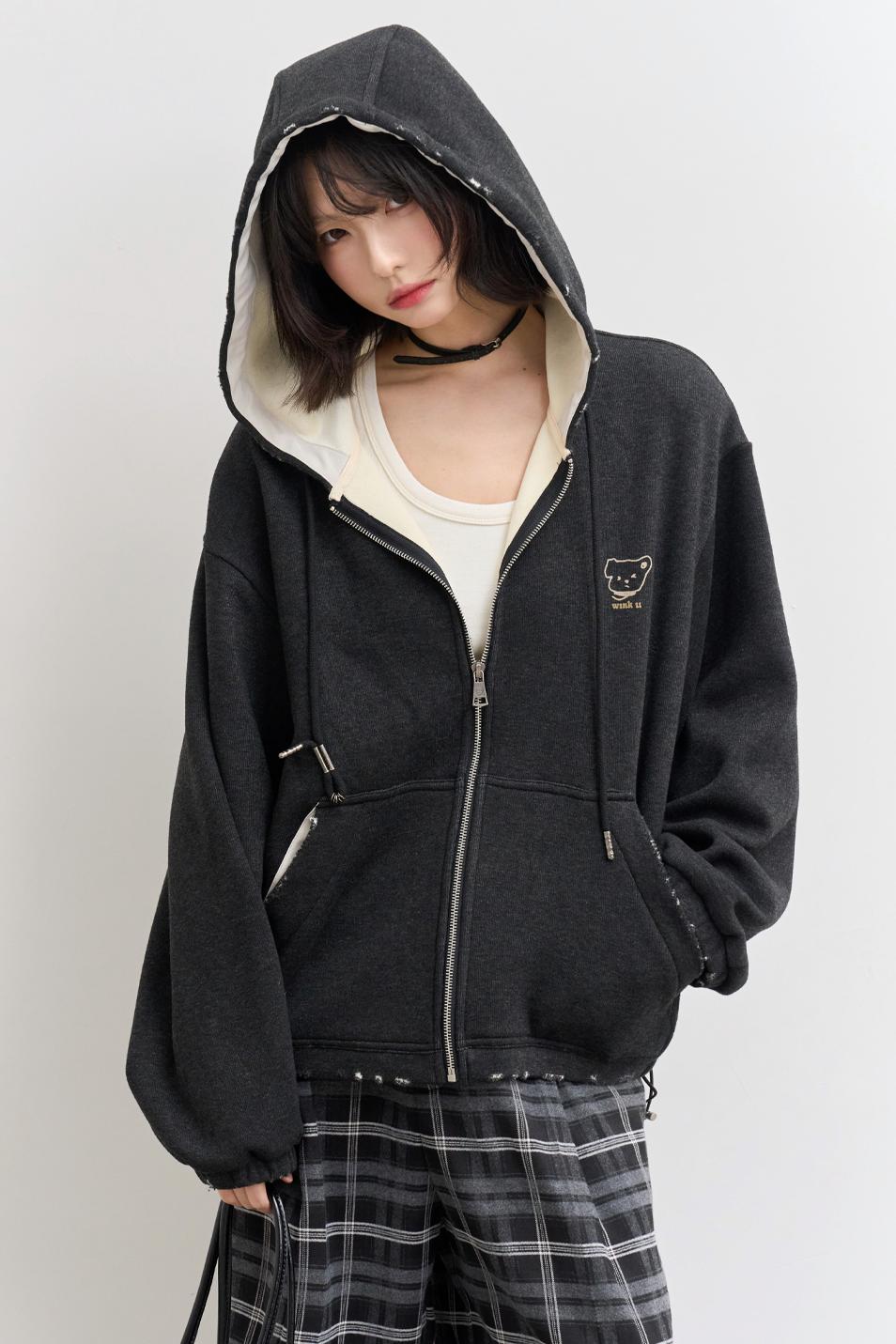 Solid Color Hooded Jacket Setup