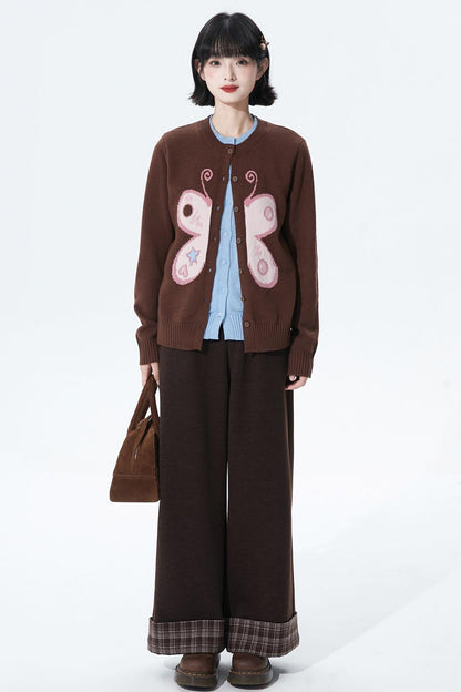 Butterfly Jacquard Knit Cardigan