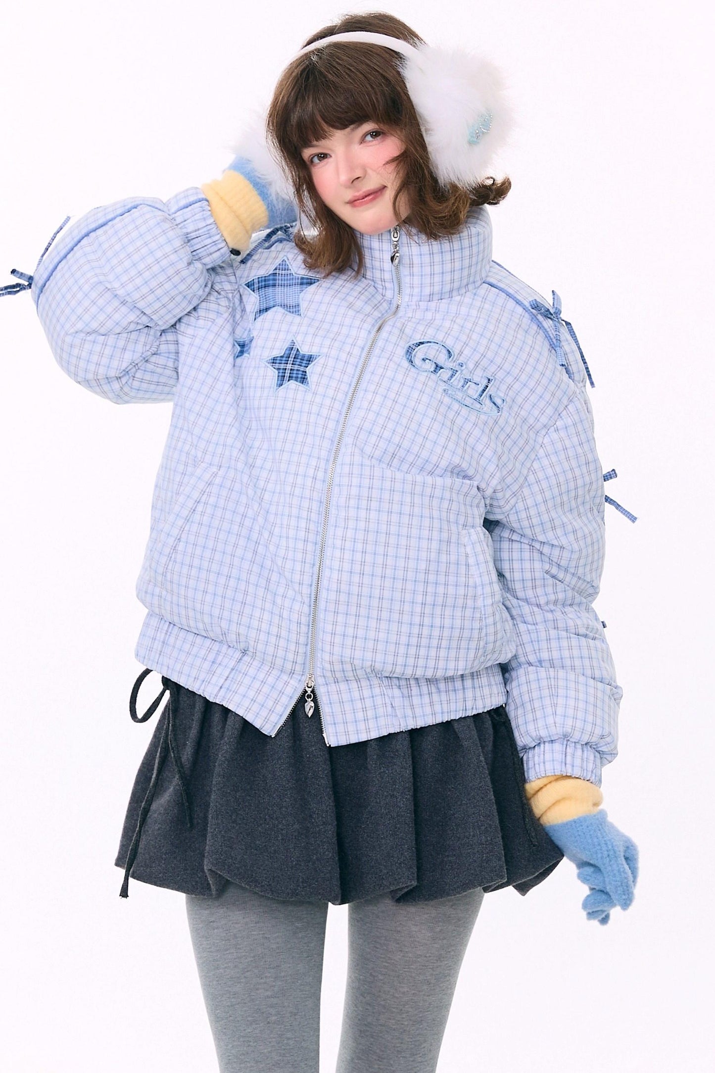 Check Star Down Jacket