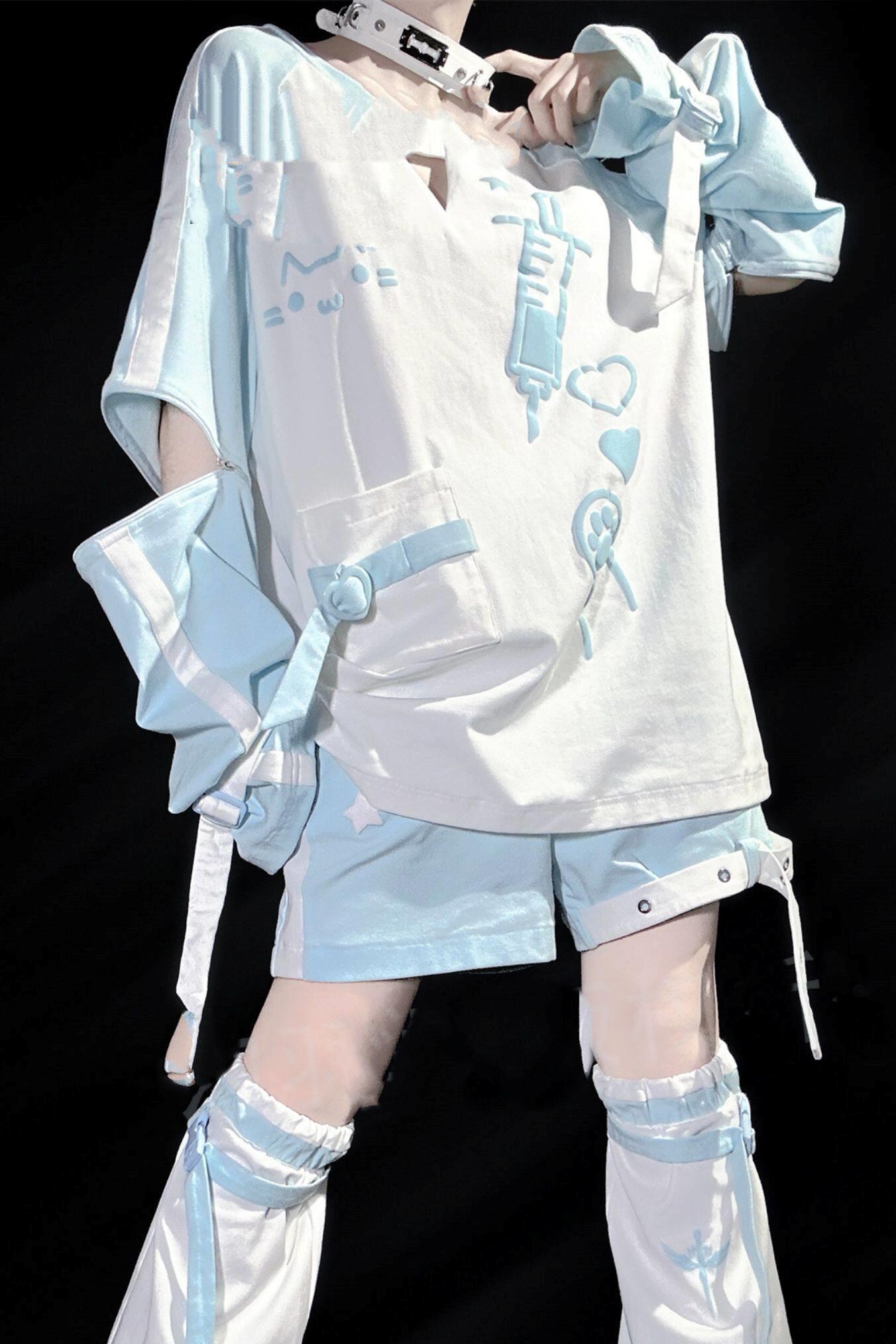 サブカルキャットサマーTシャツ+パンツ＋レッグカバー