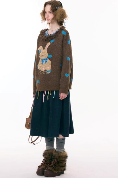 ラッフルドマルチカラーリボンスカート