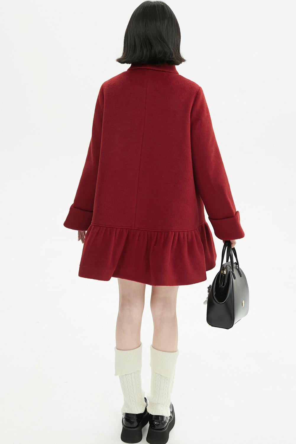 ローズラッフルウールコート