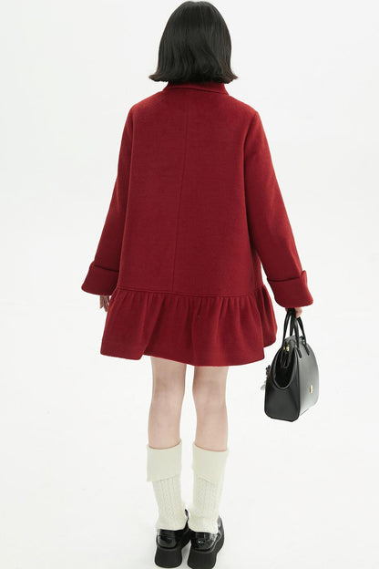 ローズラッフルウールコート