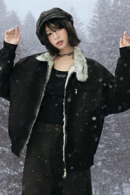 Fox Fur Collar Cotton Jacket