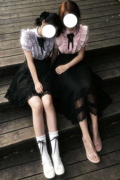 Klassisches Prinzessinnen-Langkleid + Schleifenaccessoire mit Strasssteinen