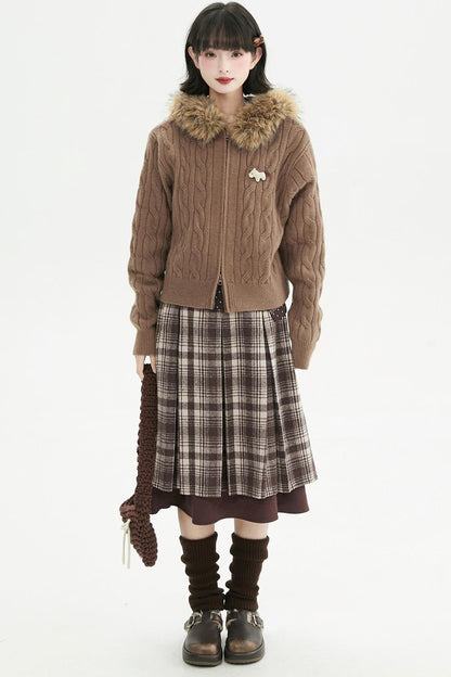 コーヒーファーカラーカーディガン