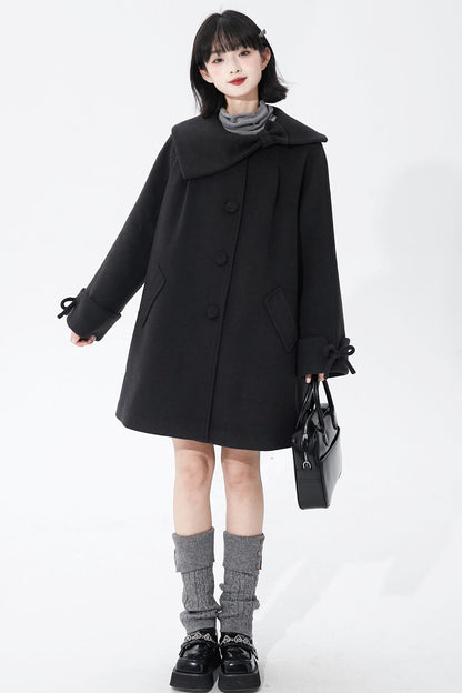 インクダイアシンメトリーウールコート