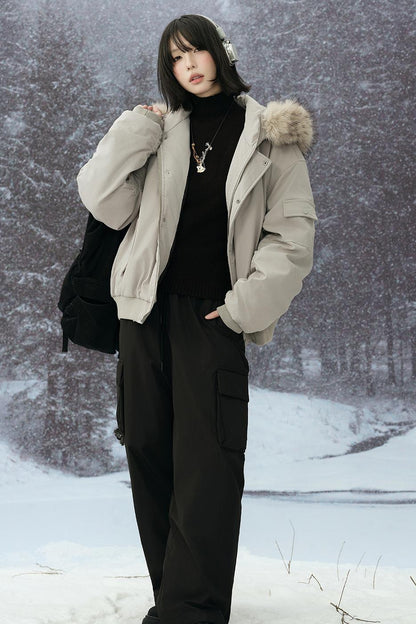 Fur Collar Hooded Winter Jacket